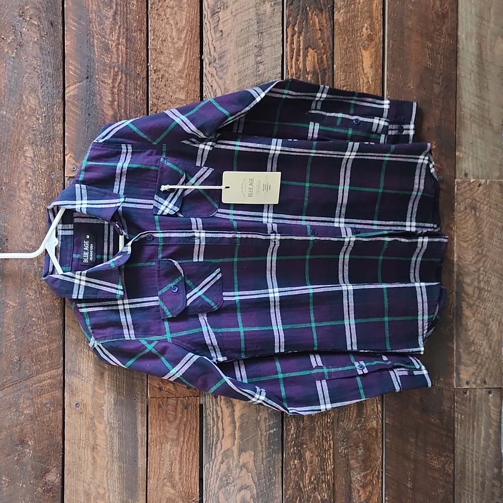 Blue Age Flannel Shirt, Medium Shirt NWT